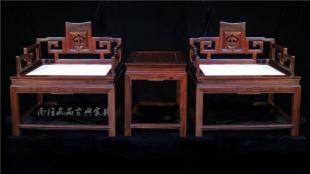 明式禅椅（三件套），藤面,紫油木