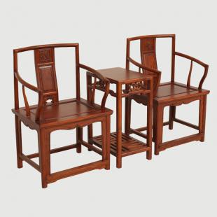 新中式仿古典实木家具/南官帽椅子三件套仿古家具榫卯工艺