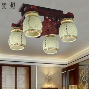 中式明清古典灯具天花灯创意陶瓷吸顶灯客厅餐厅景德镇宜家灯饰