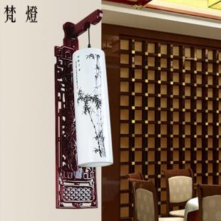 中式壁灯陶瓷梅兰竹菊薄胎瓷复古客厅走廊书房卧室创意节能灯具