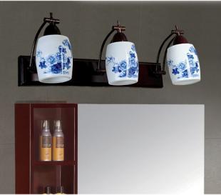 中式镜前灯壁灯具实木古典卫生间浴室镜柜现代简约仿古陶瓷灯饰