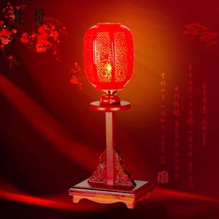 古典卧室灯陶瓷简约中式红木大红台灯手工雕刻艺术婚庆艺术台灯